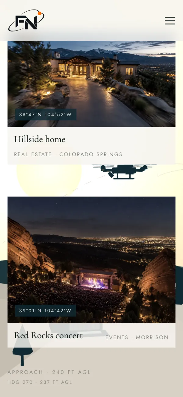 Horizon design on a phone — example shots