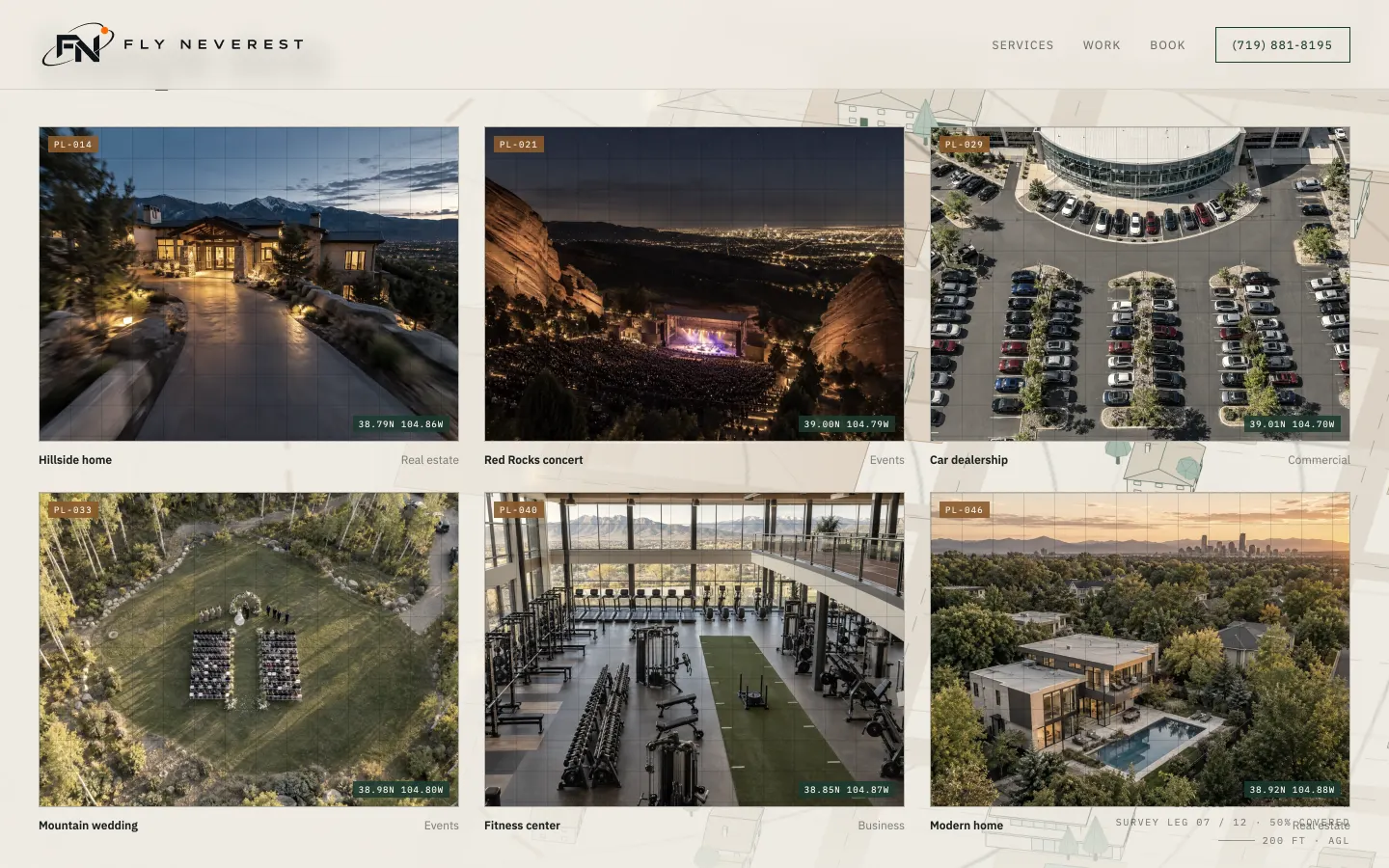 Cartograph design — example shots grid on desktop