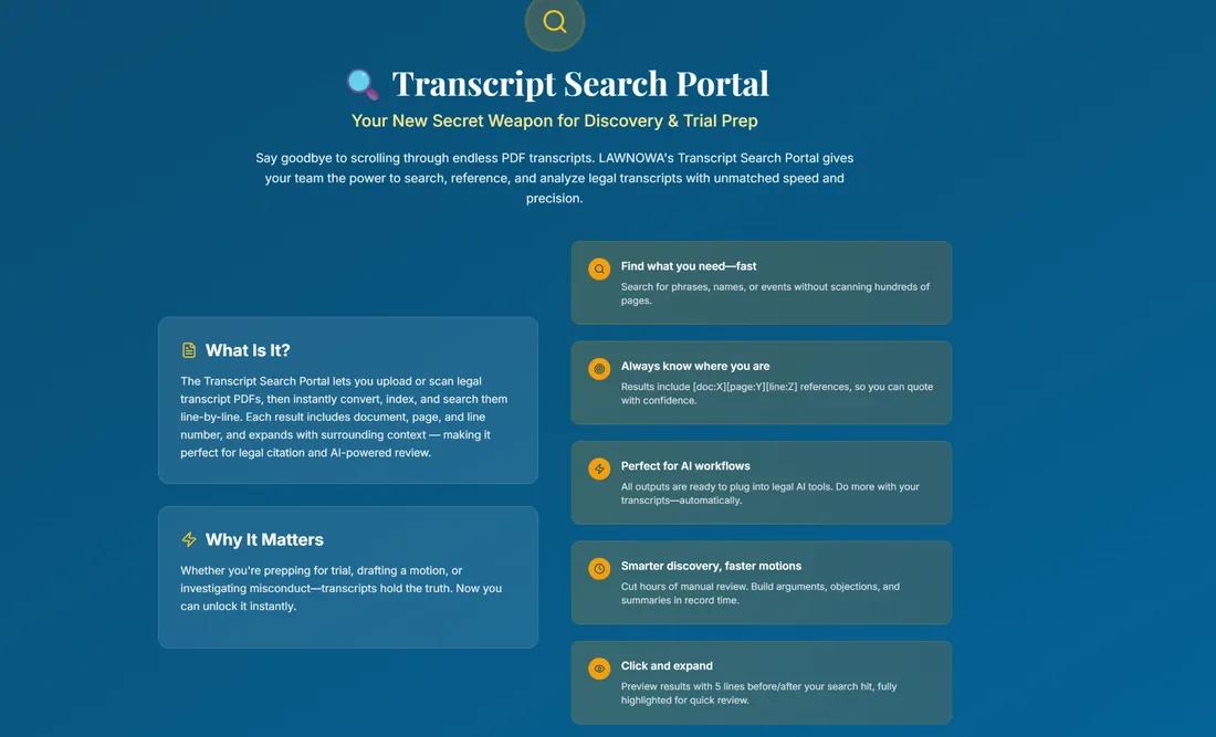 Transcript Search Portal